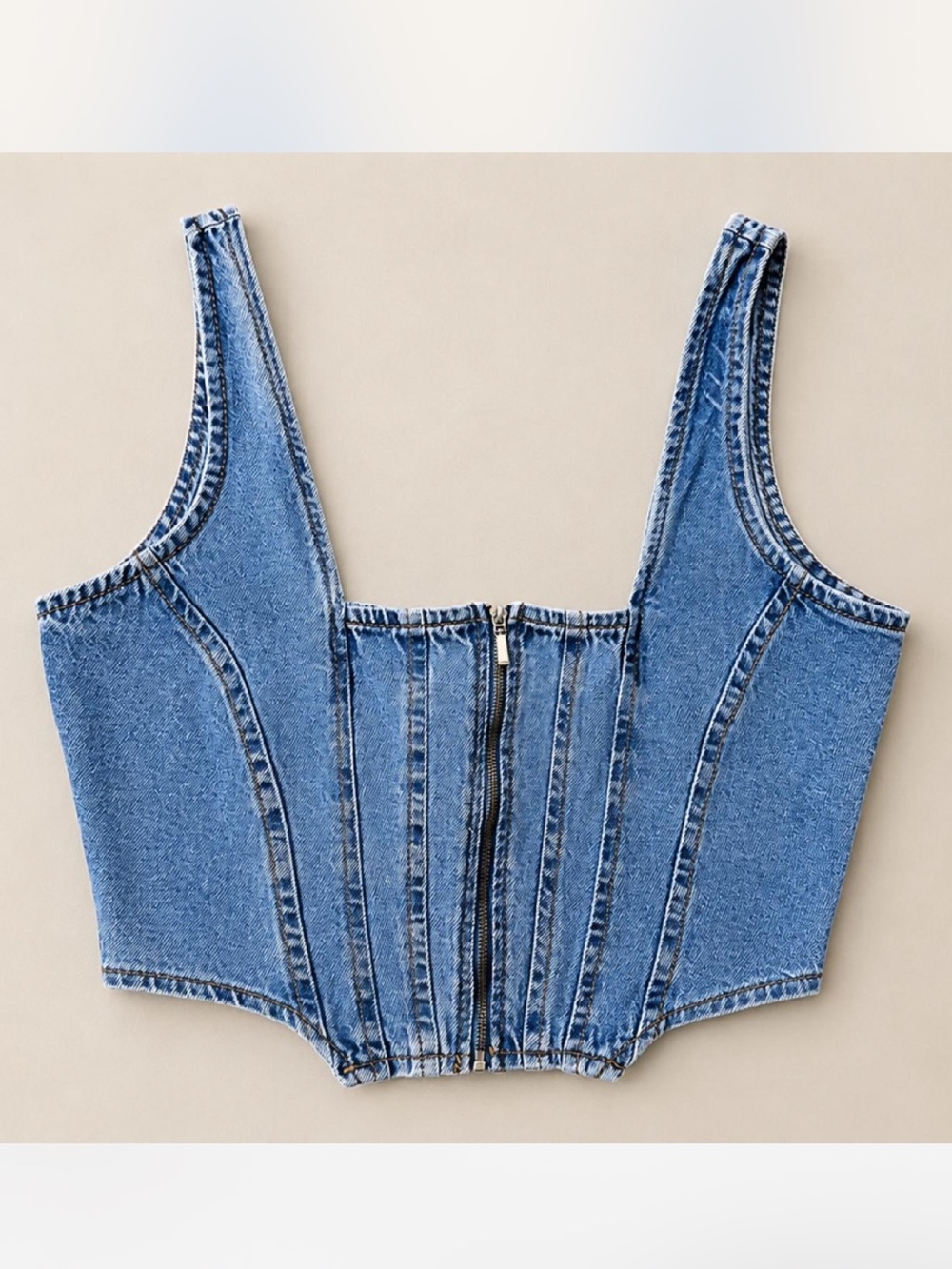 Lone Star Denim Bustier Crop Top